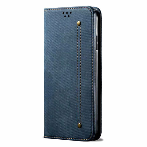 Handytasche Stand Schutzhülle Stoff für Oppo AX5 Blau