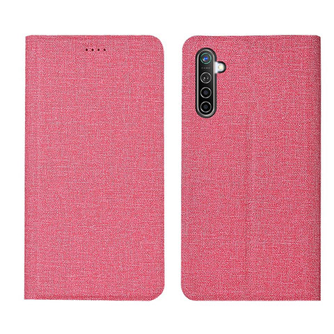 Handytasche Stand Schutzhülle Stoff für Oppo K5 Rosa