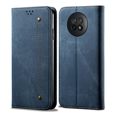 Handytasche Stand Schutzhülle Stoff für Xiaomi Redmi Note 9T 5G Blau