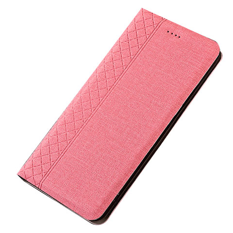 Handytasche Stand Schutzhülle Stoff H01 für Samsung Galaxy A70S Rosa