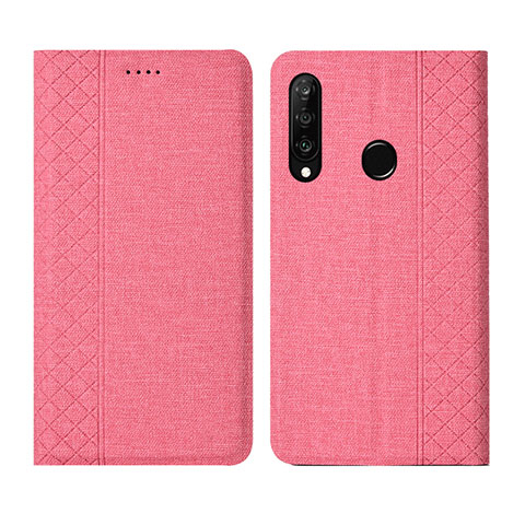 Handytasche Stand Schutzhülle Stoff H02 für Huawei Nova 4e Rosa