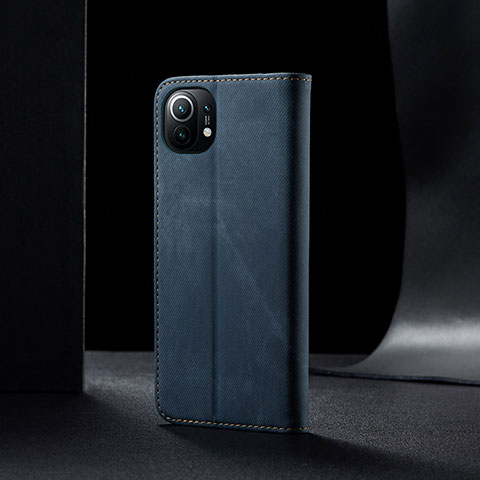 Handytasche Stand Schutzhülle Stoff H02 für Xiaomi Mi 11 5G Blau