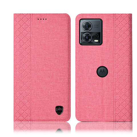 Handytasche Stand Schutzhülle Stoff H12P für Motorola Moto Edge S30 Pro 5G Rosa