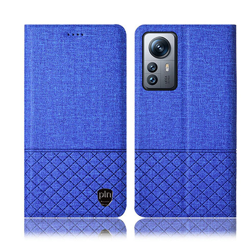 Handytasche Stand Schutzhülle Stoff H12P für Xiaomi Mi 12 Lite 5G Blau