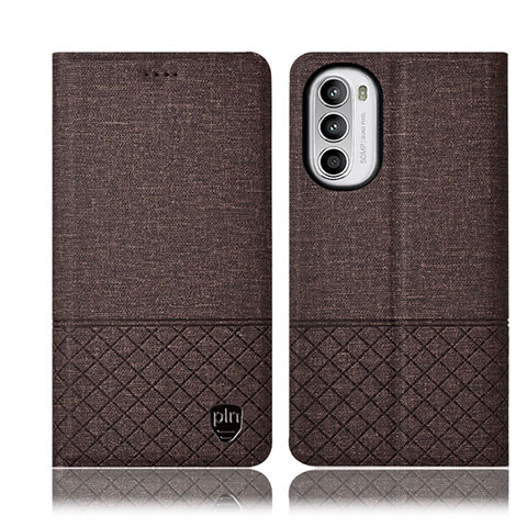 Handytasche Stand Schutzhülle Stoff H13P für Motorola Moto Edge (2022) 5G Braun