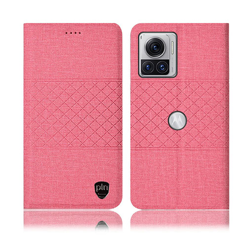 Handytasche Stand Schutzhülle Stoff H13P für Motorola Moto Edge 30 Ultra 5G Rosa