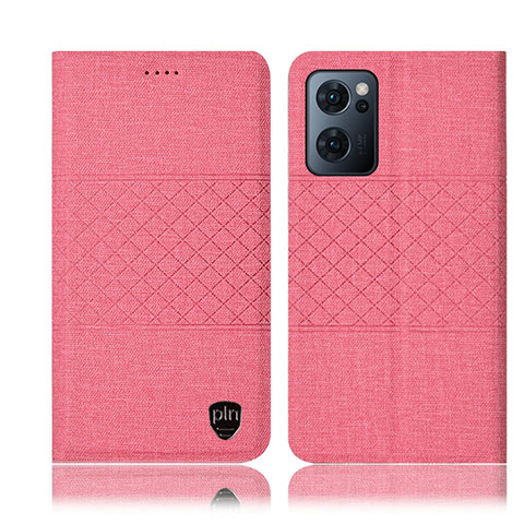 Handytasche Stand Schutzhülle Stoff H13P für OnePlus Nord CE 2 5G Rosa