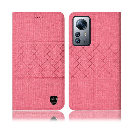 Handytasche Stand Schutzhülle Stoff H13P für Xiaomi Mi 12 5G Rosa