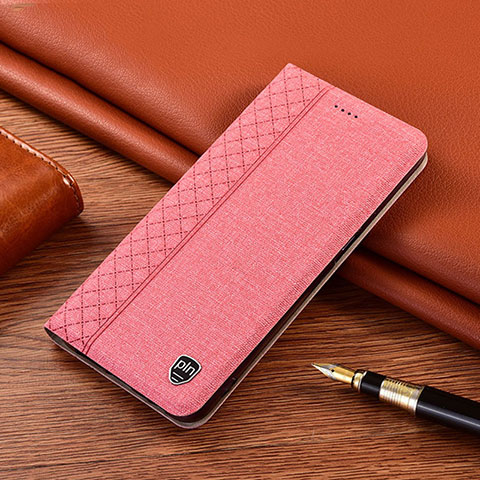 Handytasche Stand Schutzhülle Stoff H13P für Xiaomi Redmi Note 12R 5G Rosa