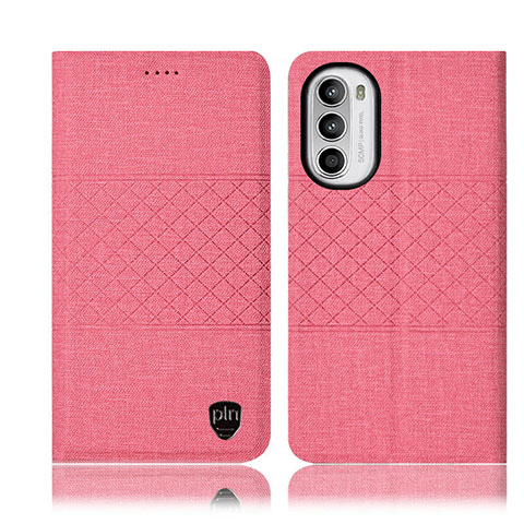 Handytasche Stand Schutzhülle Stoff H14P für Motorola Moto Edge (2022) 5G Rosa