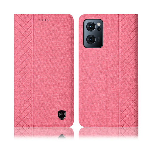 Handytasche Stand Schutzhülle Stoff H14P für OnePlus Nord CE 2 5G Rosa