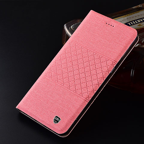 Handytasche Stand Schutzhülle Stoff H14P für Oppo A16 Rosa