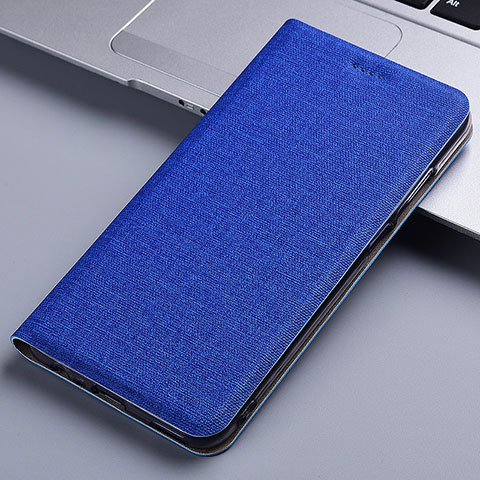 Handytasche Stand Schutzhülle Stoff H21P für Samsung Galaxy S20 Plus Blau