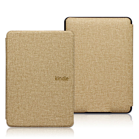 Handytasche Stand Schutzhülle Stoff L01 für Amazon Kindle 6 inch Gold