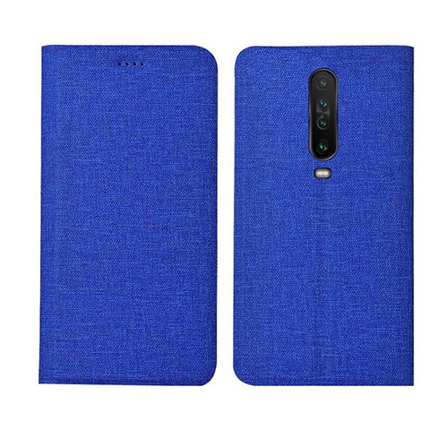 Handytasche Stand Schutzhülle Stoff L01 für Xiaomi Redmi K30 4G Blau