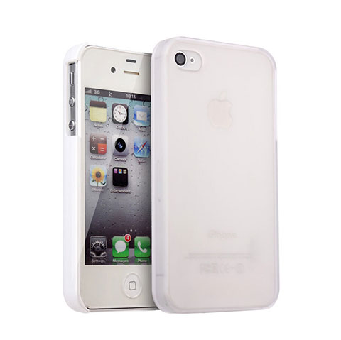 Hülle Kunststoff Schutzhülle Matt für Apple iPhone 4S Weiß