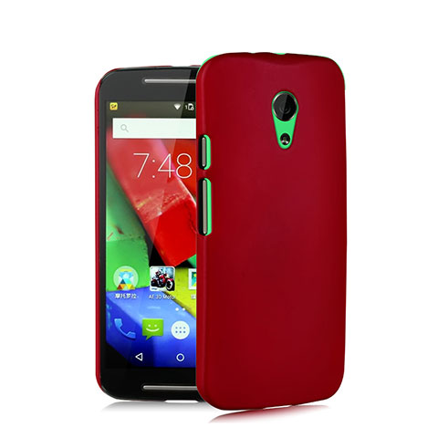 Hülle Kunststoff Schutzhülle Matt für Motorola Moto G (2nd Gen) Rot