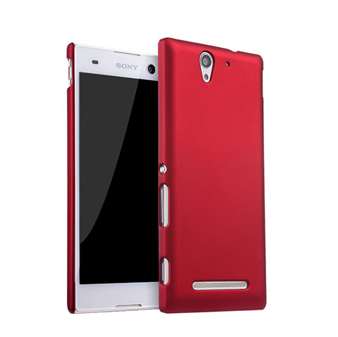 Hülle Kunststoff Schutzhülle Matt für Sony Xperia C3 Rot