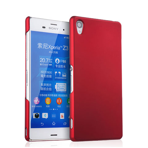 Hülle Kunststoff Schutzhülle Matt für Sony Xperia Z3 Rot