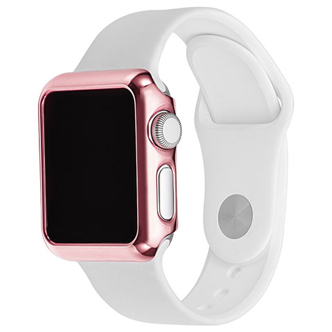 Hülle Luxus Aluminium Metall Rahmen C03 für Apple iWatch 2 38mm Rosa