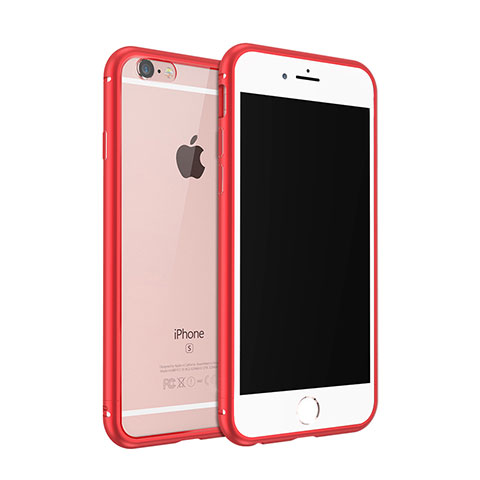Hülle Luxus Aluminium Metall Rahmen für Apple iPhone 6S Plus Rot