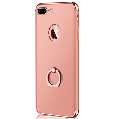 Hülle Luxus Metall Rahmen und Kunststoff F04 für Apple iPhone 7 Plus Rosegold