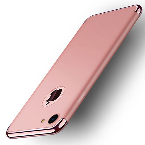 Hülle Luxus Metall Rahmen und Kunststoff M02 für Apple iPhone 7 Rosegold