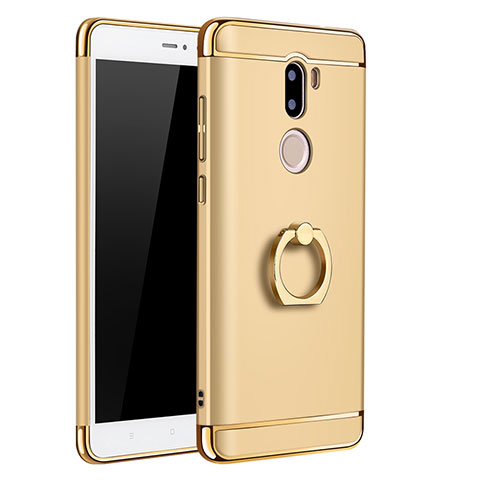 Hülle Luxus Metall Rahmen und Kunststoff mit Fingerring Ständer für Xiaomi Mi 5S Plus Gold