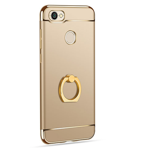 Hülle Luxus Metall Rahmen und Kunststoff mit Fingerring Ständer für Xiaomi Redmi Note 5A High Edition Gold