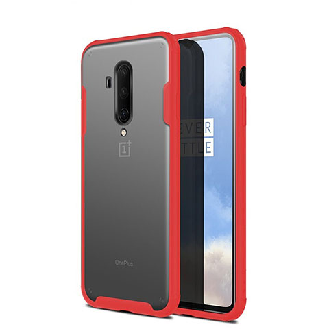 Hülle Ultra Dünn Schutzhülle Tasche Durchsichtig Transparent Matt für OnePlus 7T Pro Rot