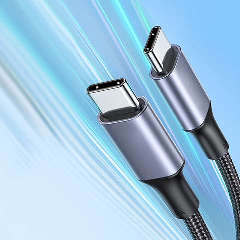 Kabel Type-C USB-C auf Type-C USB-C 100W H05 für Apple iPhone 15 Pro Max Dunkelgrau