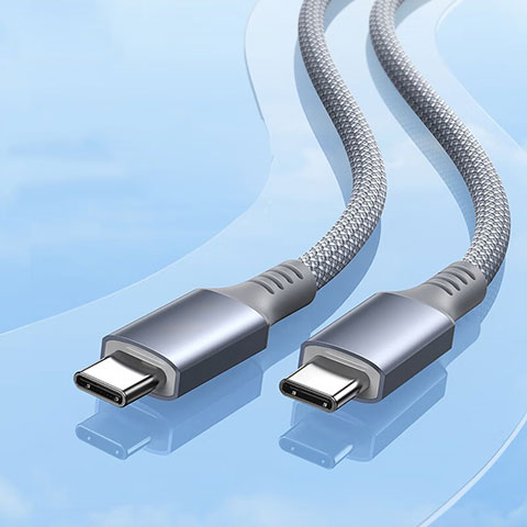 Kabel Type-C USB-C auf Type-C USB-C 100W H06 für Apple iPhone 15 Plus Dunkelgrau