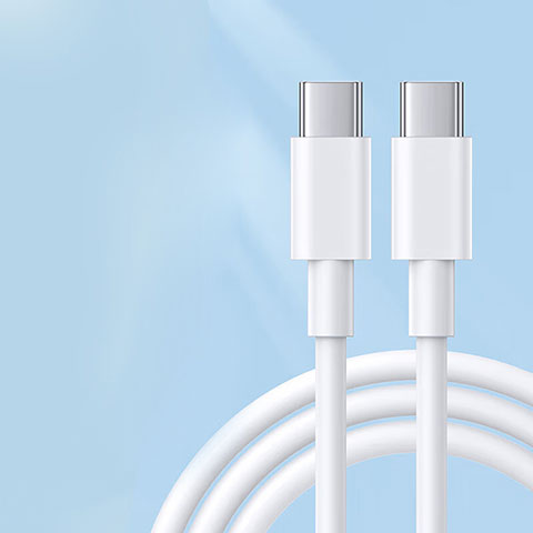 Kabel Type-C USB-C auf Type-C USB-C 6A für Apple iPad Air 5 10.9 (2022) Weiß