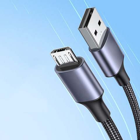 Kabel USB 2.0 Android Universal 2A H01 für Apple iPhone 15 Grau