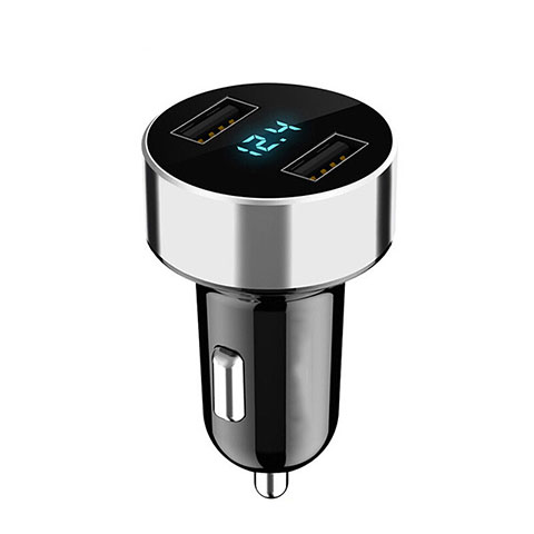 Kfz-Ladegerät Adapter 4.8A Dual USB Zweifach Stecker Fast Charge Universal K07 Silber