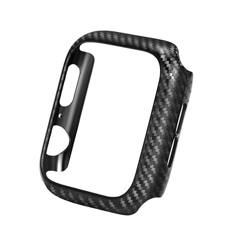 Kohlefaser Hülle Handyhülle Luxus Schutzhülle Flexible Tasche Köper für Apple iWatch 5 40mm Schwarz