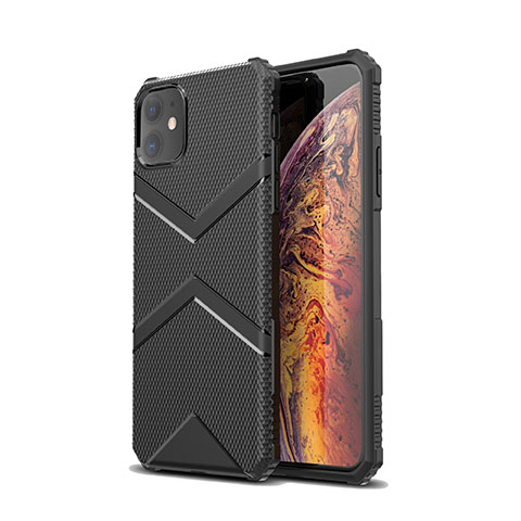 Kohlefaser Hülle Handyhülle Luxus Schutzhülle Tasche Köper C01 für Apple iPhone 11 Schwarz