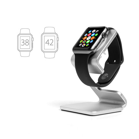 Ladegerät Dock Ladestation Ständer Halter Halterung C01 für Apple iWatch 2 38mm Silber