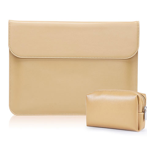 Leder Handy Tasche Sleeve Schutz Hülle L01 für Samsung Galaxy Book S 13.3 SM-W767 Gold