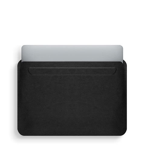 Leder Handy Tasche Sleeve Schutz Hülle L02 für Apple MacBook Air 13.3 zoll (2018) Schwarz