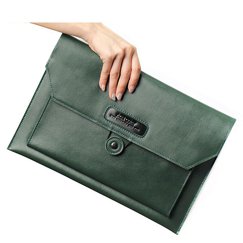 Leder Handy Tasche Sleeve Schutz Hülle L12 für Apple MacBook 12 zoll Grün