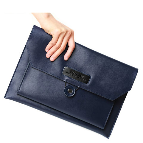 Leder Handy Tasche Sleeve Schutz Hülle L12 für Apple MacBook Air 11 zoll Blau