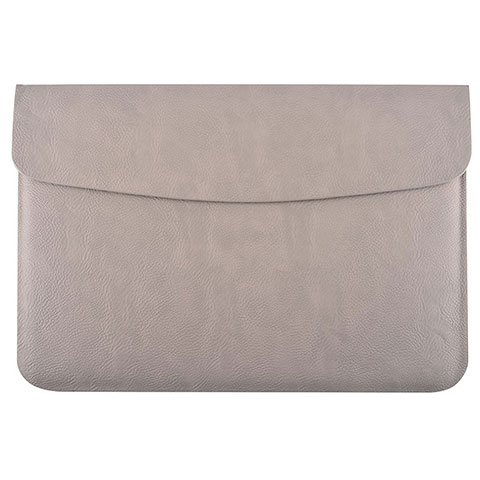 Leder Handy Tasche Sleeve Schutz Hülle L15 für Apple MacBook 12 zoll Grau