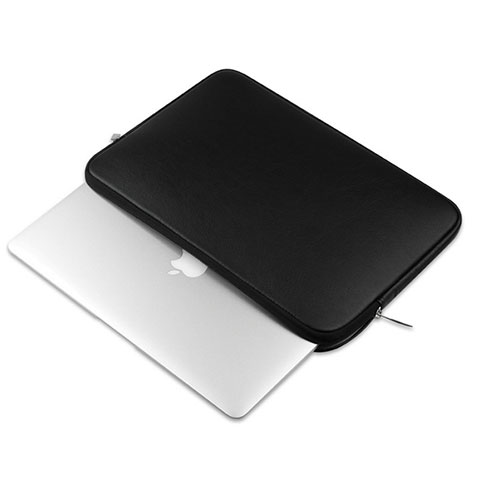 Leder Handy Tasche Sleeve Schutz Hülle L16 für Apple MacBook Air 13.3 zoll (2018) Schwarz