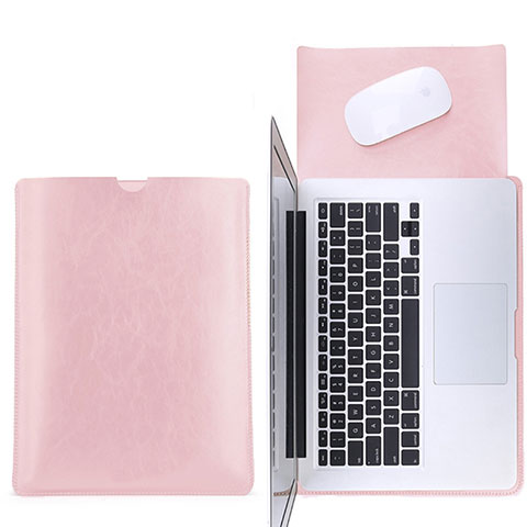 Leder Handy Tasche Sleeve Schutz Hülle L17 für Apple MacBook 12 zoll Rosa