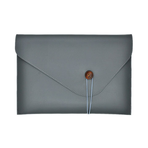 Leder Handy Tasche Sleeve Schutz Hülle L22 für Apple MacBook Air 13.3 zoll (2018) Grau