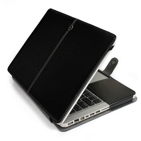 Leder Handy Tasche Sleeve Schutz Hülle L24 für Apple MacBook Air 13 zoll (2020) Schwarz