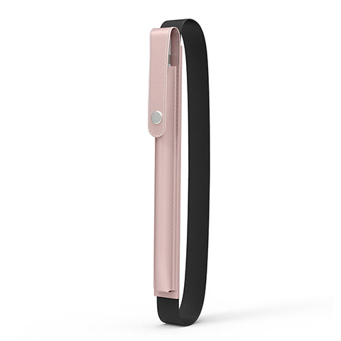 Leder Hülle Schreibzeug Schreibgerät Beutel Halter mit Abnehmbare Gummiband für Apple Pencil Apple New iPad 9.7 (2017) Rosegold