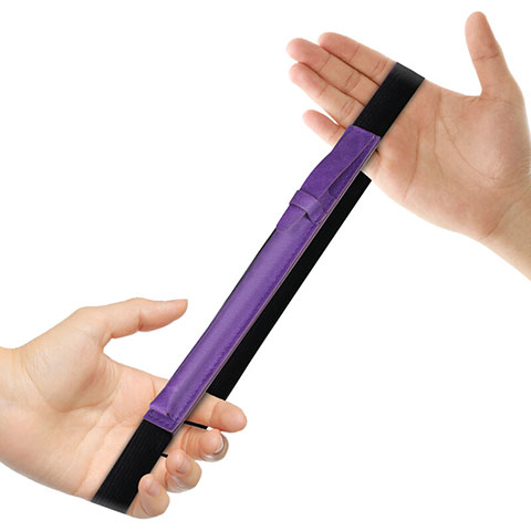 Leder Hülle Schreibzeug Schreibgerät Beutel Halter mit Abnehmbare Gummiband P03 für Apple Pencil Apple iPad Pro 12.9 Violett