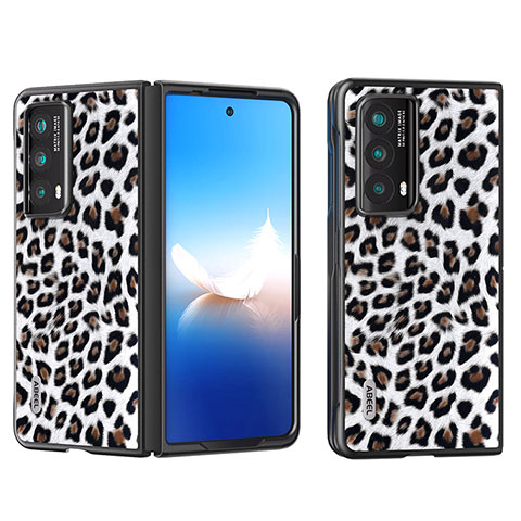 Luxus Leder Hülle Handyhülle und Kunststoff Schutzhülle Hartschalen Tasche B08H für Huawei Honor Magic Vs2 5G Schwarz